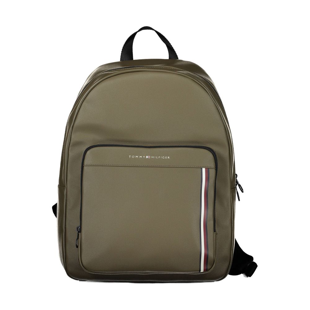 Green Polyethylene Men Backpack - GLAMHUB BOUTIQUE 