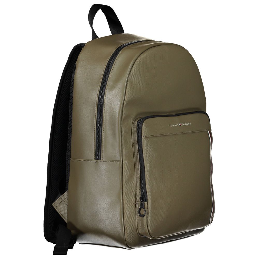 Green Polyethylene Men Backpack - GLAMHUB BOUTIQUE 