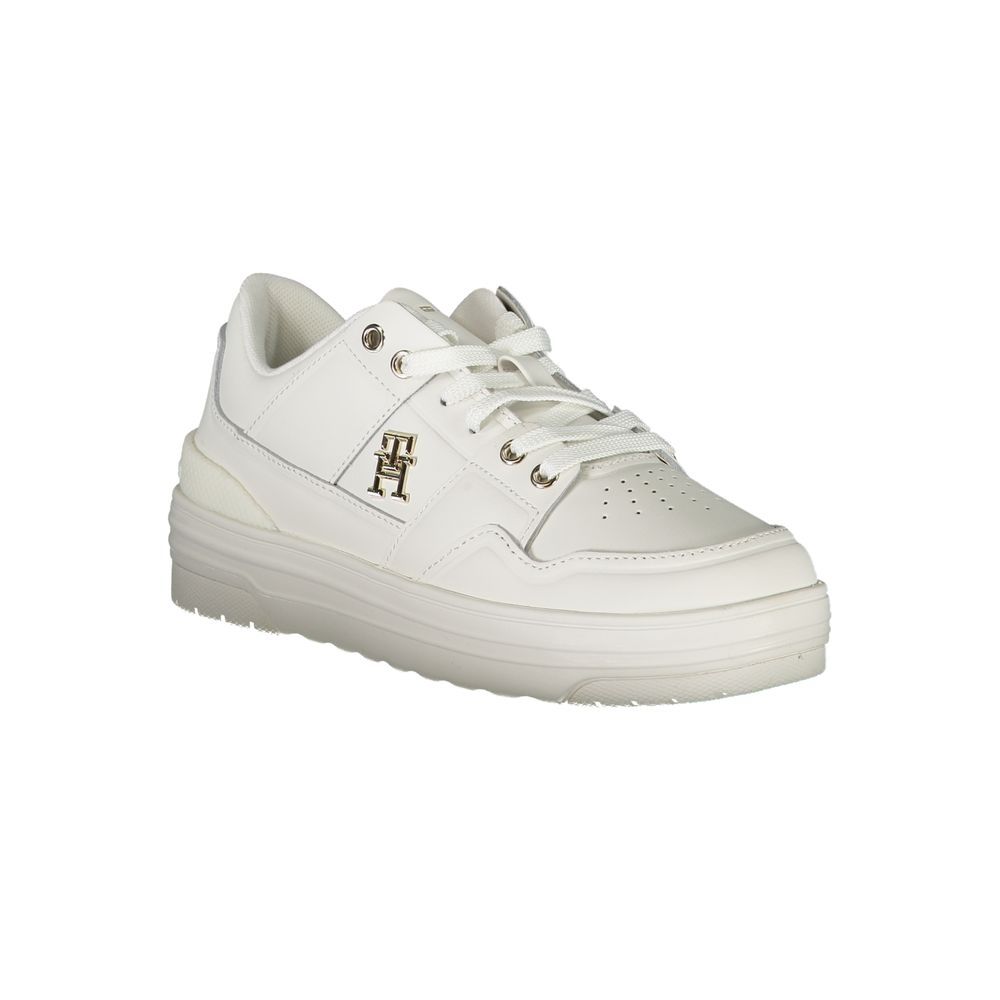 White Leather Women Sneaker - GLAMHUB BOUTIQUE 