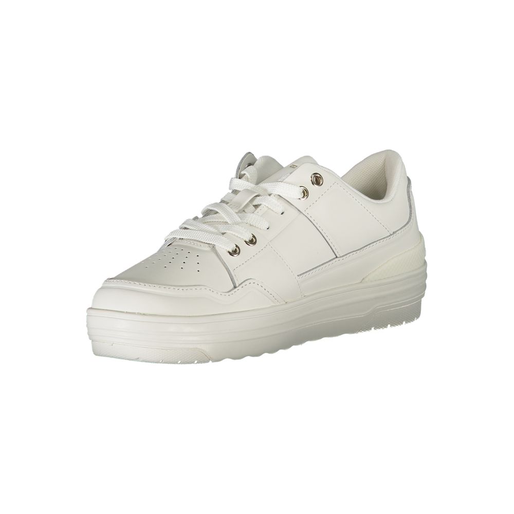 White Leather Women Sneaker - GLAMHUB BOUTIQUE 