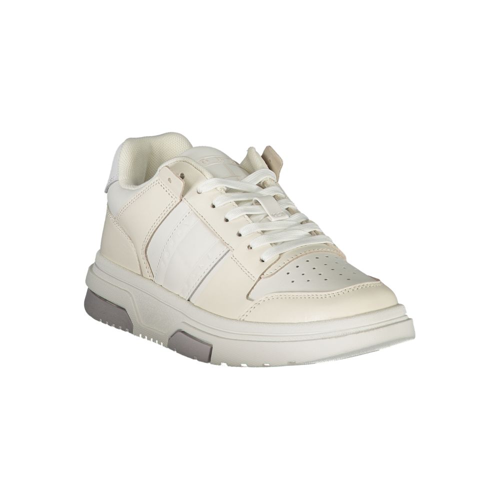 White Leather Womens Sneaker - GLAMHUB BOUTIQUE 