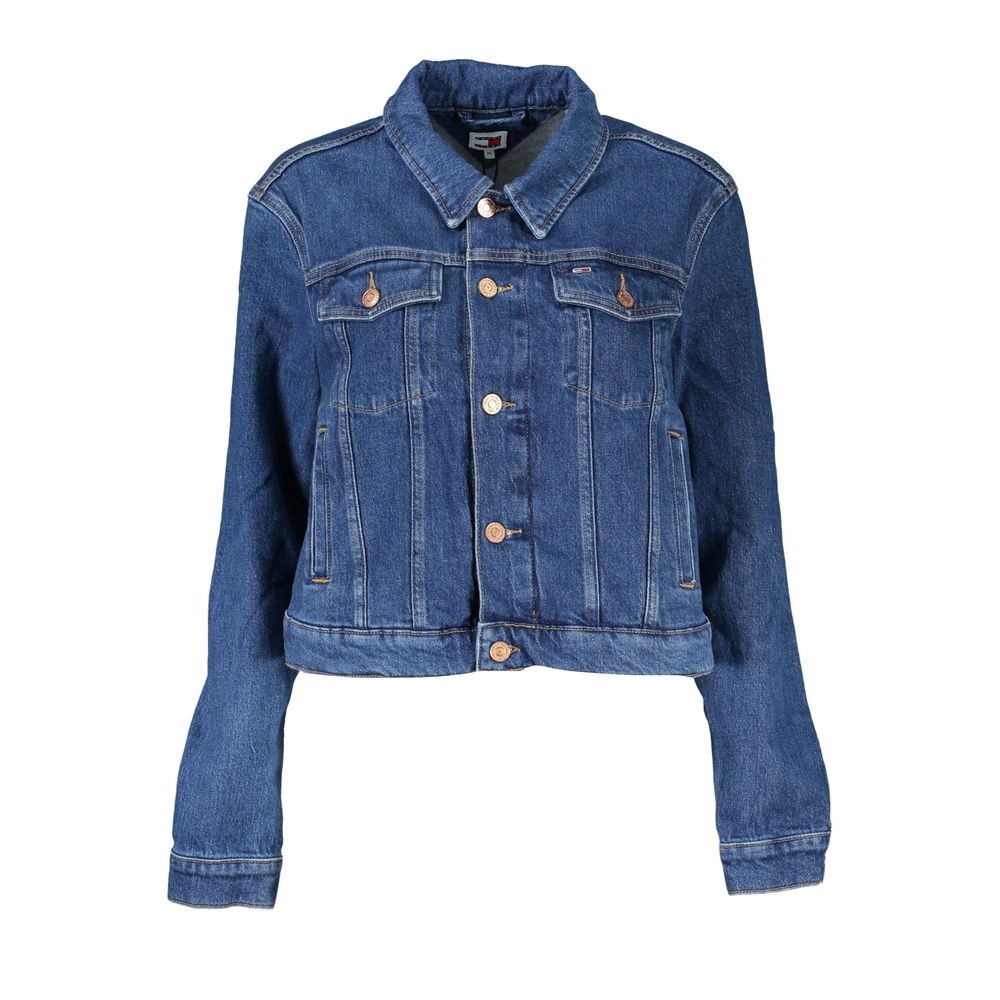 Blue Cotton Women Jacket - GLAMHUB BOUTIQUE 