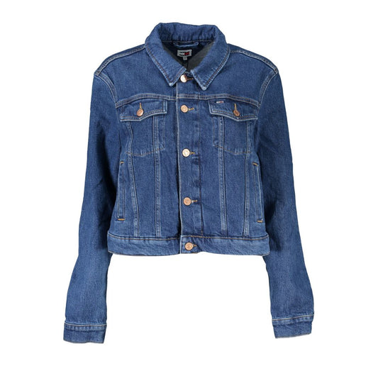 Blue Cotton Women Jacket - GLAMHUB BOUTIQUE 