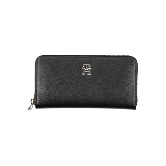 Sleek Zippered Black Wallet with Multiple Compartments - GLAMHUB BOUTIQUE 