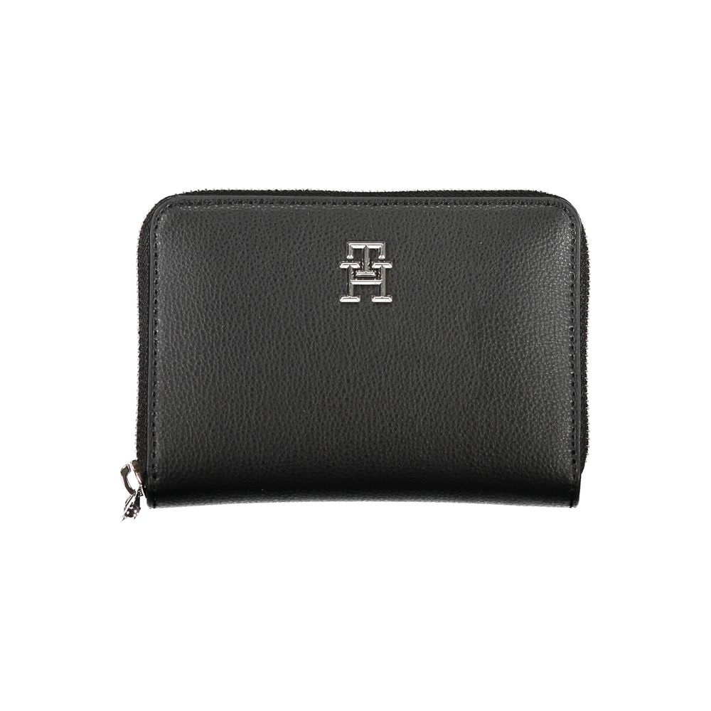 Elegant Black Zip Wallet with Multiple Compartments - GLAMHUB BOUTIQUE 