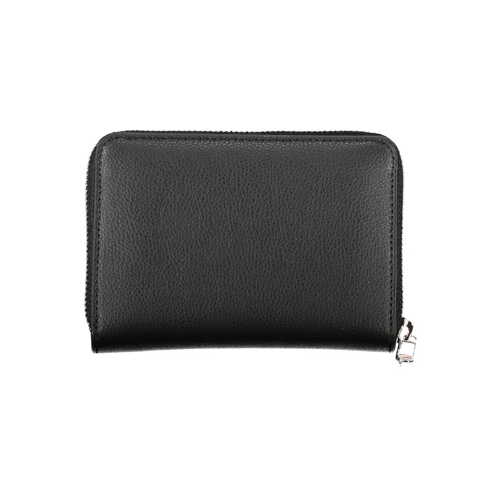 Elegant Black Zip Wallet with Multiple Compartments - GLAMHUB BOUTIQUE 