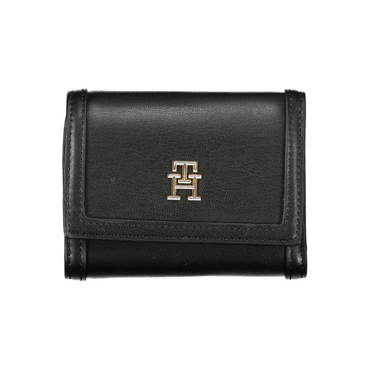 Sleek Black Double-Spaced Wallet with Logo - GLAMHUB BOUTIQUE 