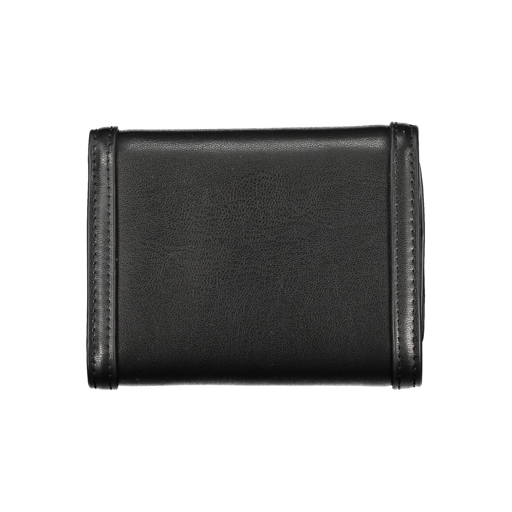 Sleek Black Double-Spaced Wallet with Logo - GLAMHUB BOUTIQUE 