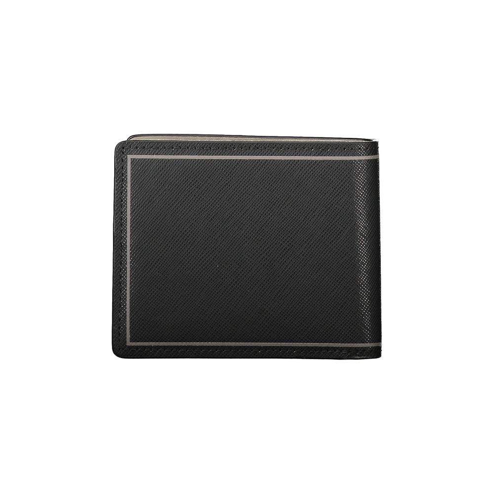 Black Leather Double Card Wallet - GLAMHUB BOUTIQUE 