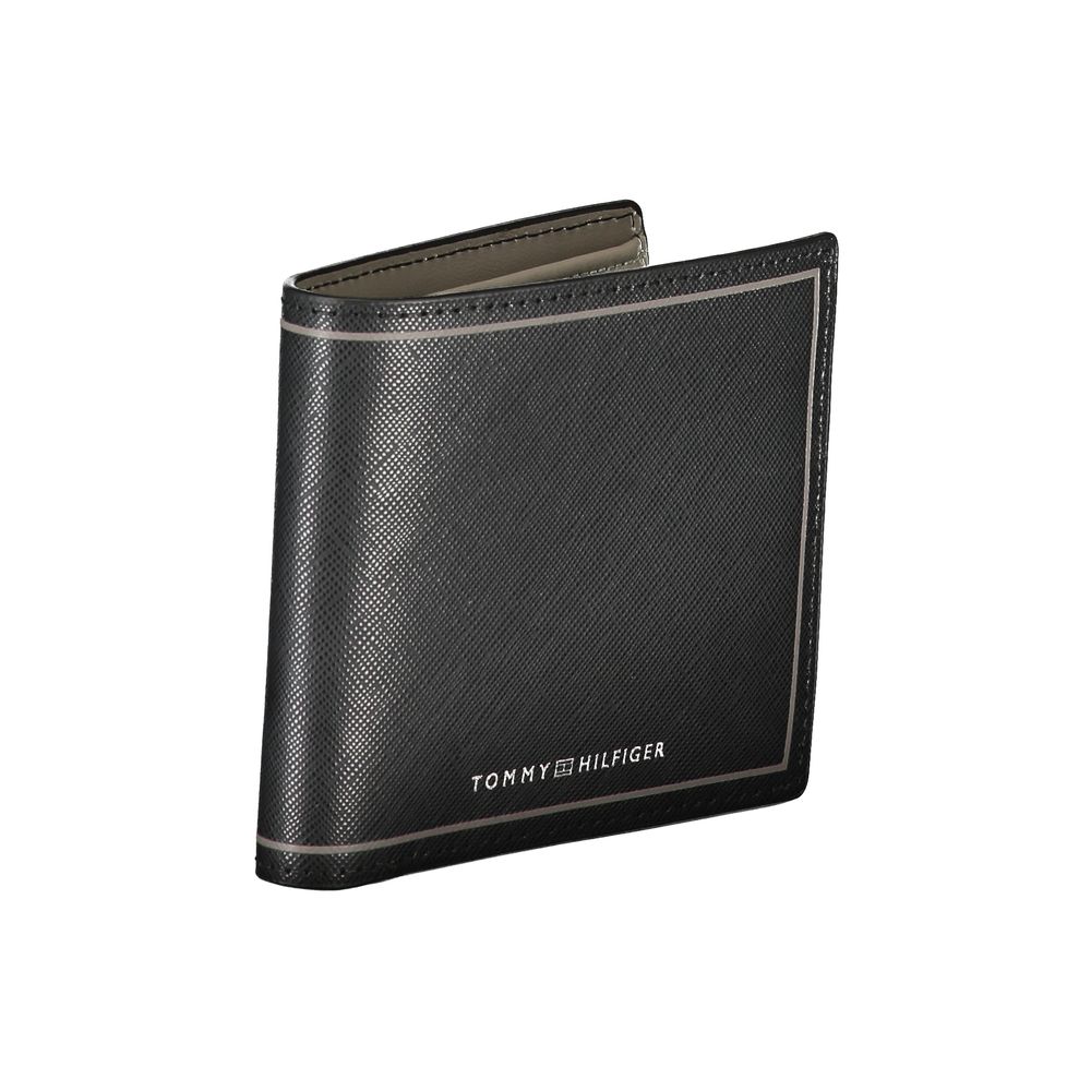 Elegant Black Leather Dual-Compartment Wallet - GLAMHUB BOUTIQUE 