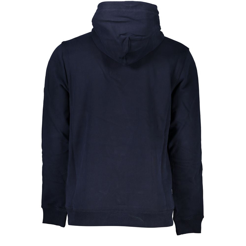 Chic Blue Hooded Sweatshirt with Logo Detail - GLAMHUB BOUTIQUE 