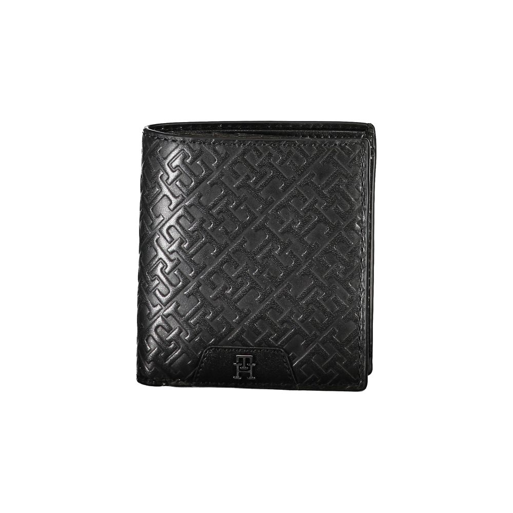 Sleek Black Leather Dual-Compartment Wallet - GLAMHUB BOUTIQUE 