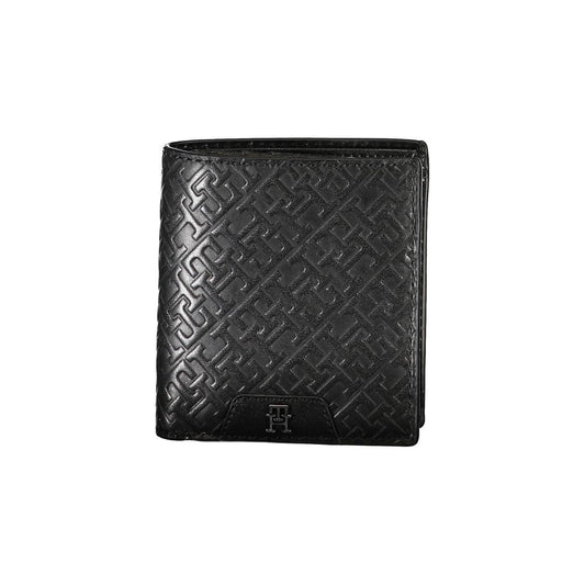 Sleek Black Leather Dual-Compartment Wallet - GLAMHUB BOUTIQUE 