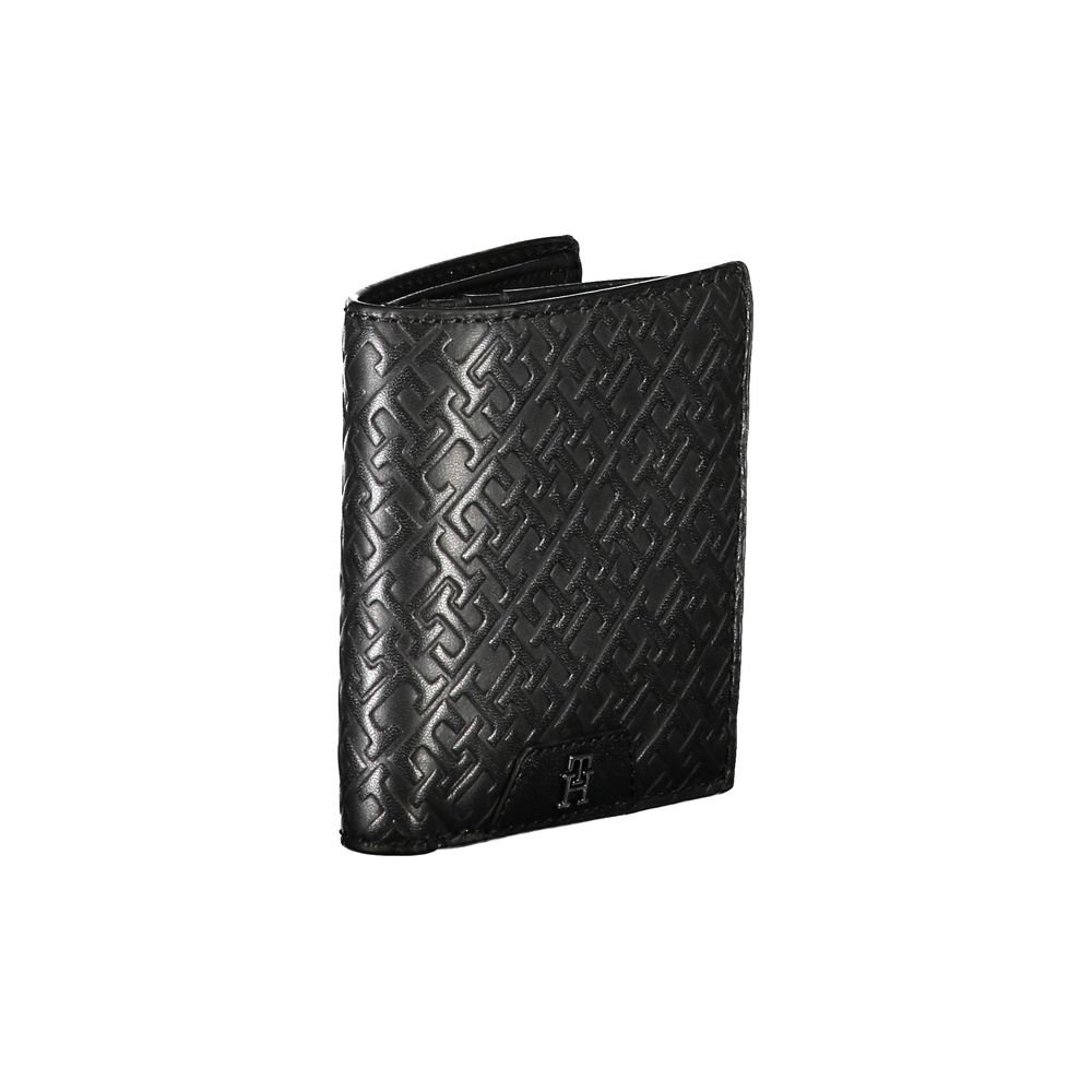 Sleek Black Leather Dual-Compartment Wallet - GLAMHUB BOUTIQUE 