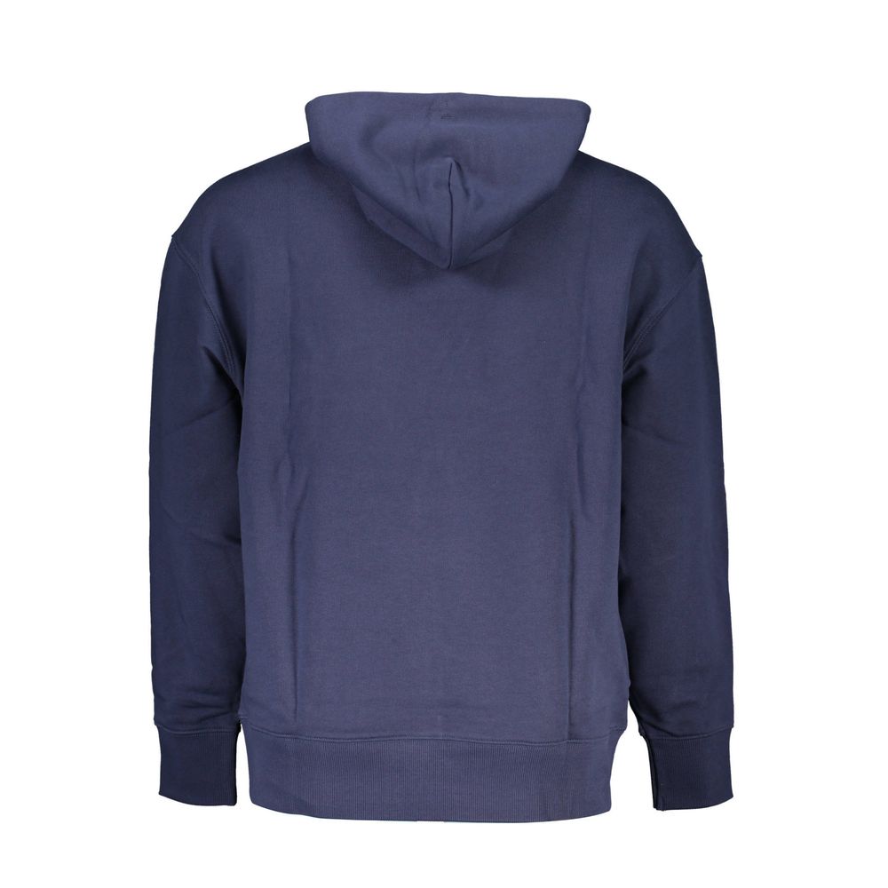 Chic Blue Hooded Sweatshirt with Logo Detail - GLAMHUB BOUTIQUE 