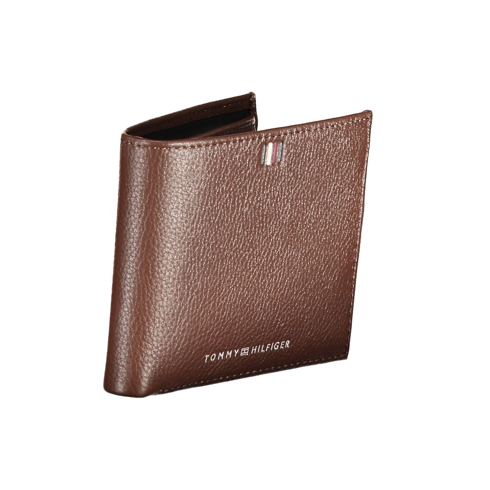 Sleek Brown Leather Wallet with Contrast Details - GLAMHUB BOUTIQUE 