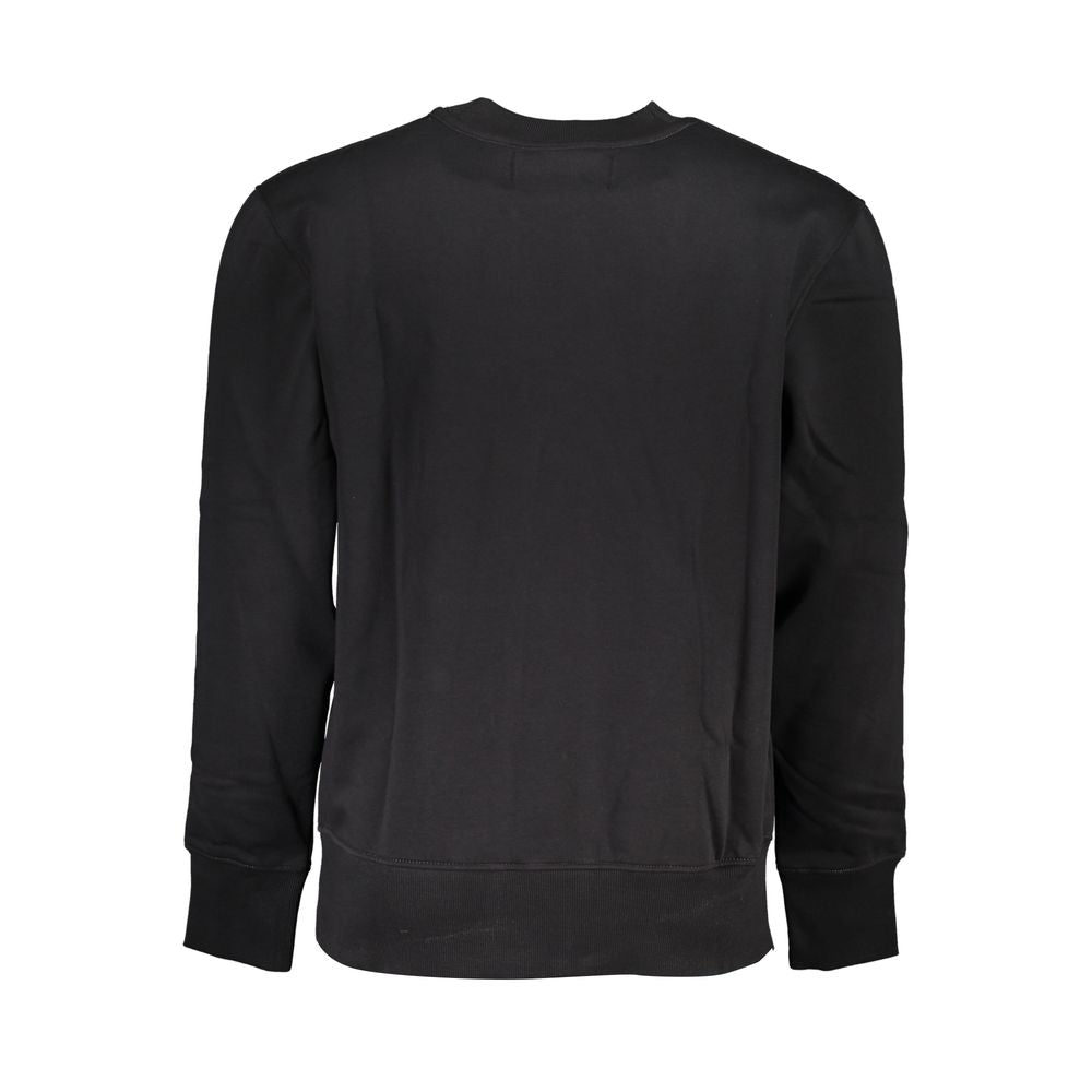 Sleek Black Crew Neck Fleece Sweatshirt - GLAMHUB BOUTIQUE 