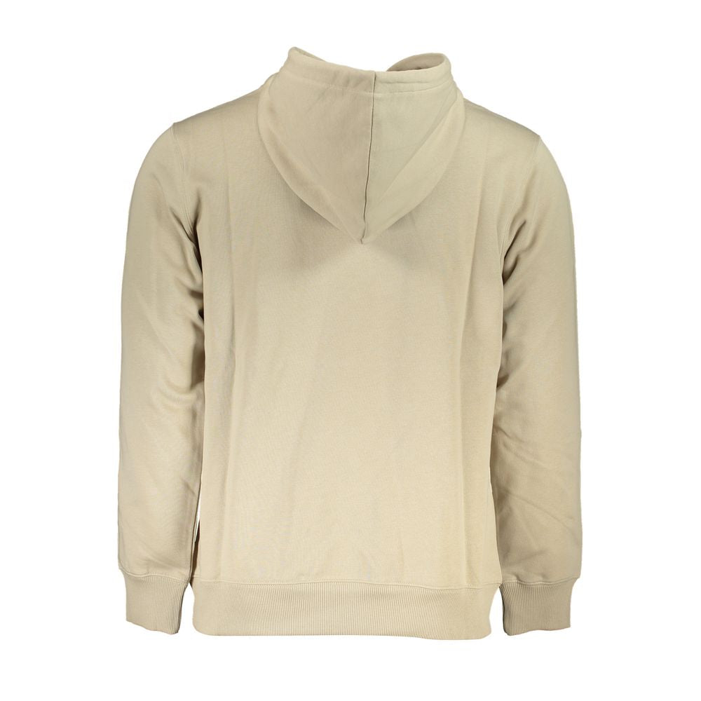 Beige Hooded Cotton Sweatshirt - GLAMHUB BOUTIQUE 