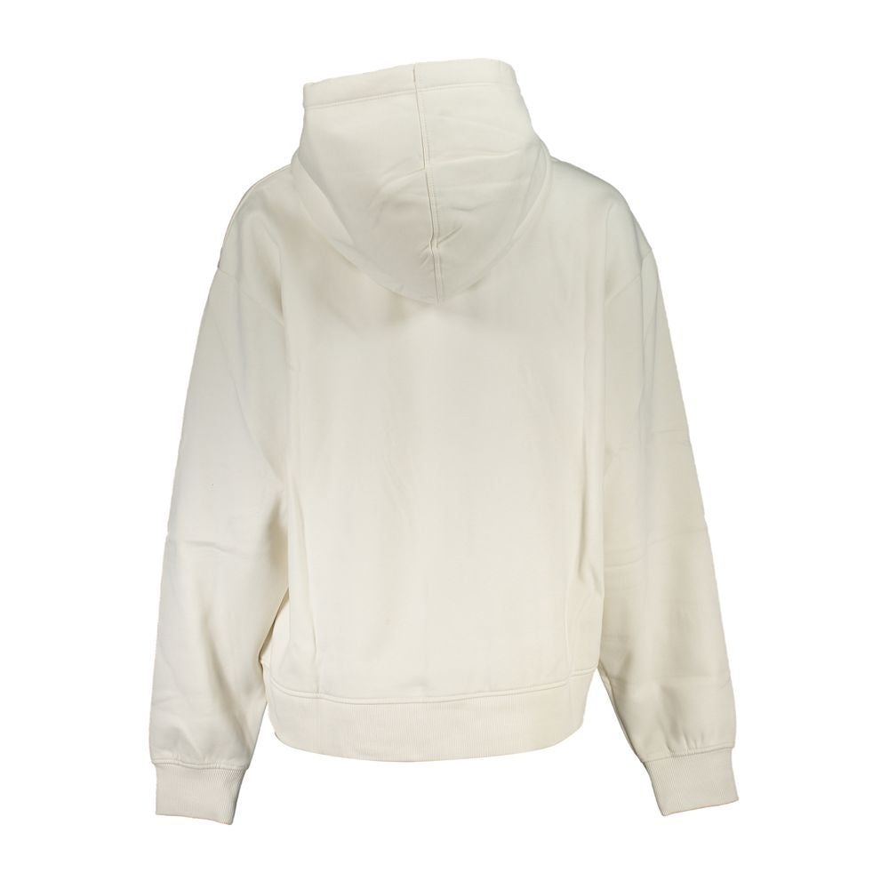 Chic White Fleece Hooded Sweatshirt - GLAMHUB BOUTIQUE 