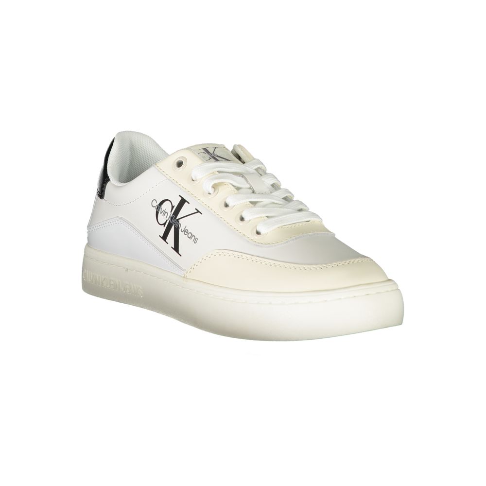 Chic White Lace-Up Sneakers with Contrast Detailing - GLAMHUB BOUTIQUE 