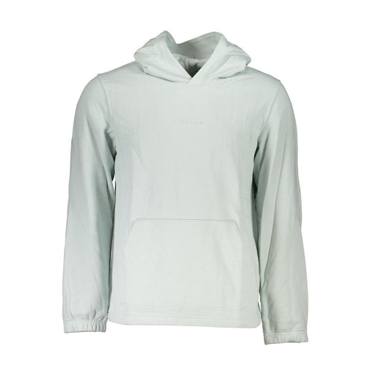 Chic Green Hooded Cotton Blend Sweatshirt - GLAMHUB BOUTIQUE 