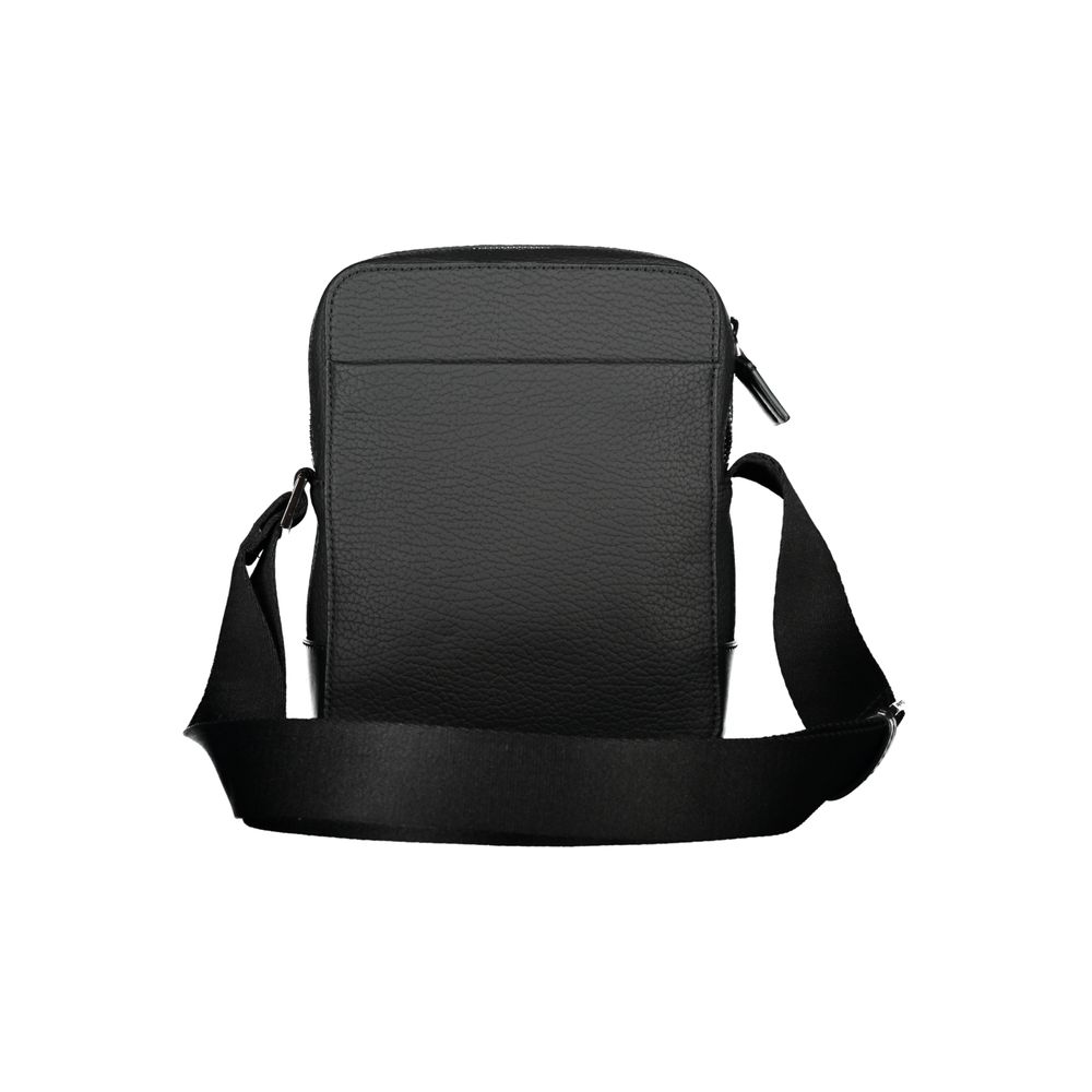 Sleek Black Shoulder Bag with Contrasting Details - GLAMHUB BOUTIQUE 