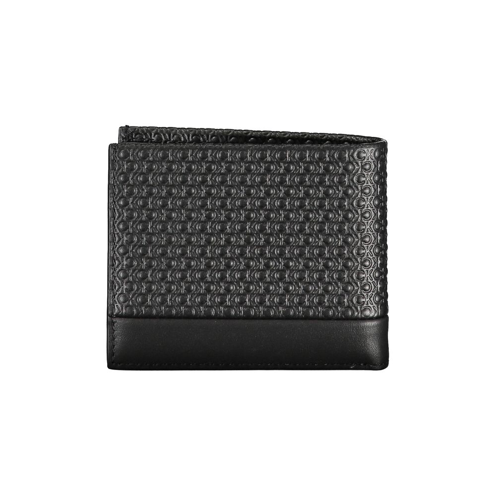 Sleek Black Leather Wallet with Contrast Details - GLAMHUB BOUTIQUE 