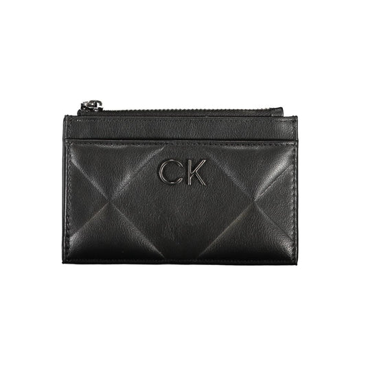 Sleek Black Zip Wallet with Contrast Detailing - GLAMHUB BOUTIQUE 