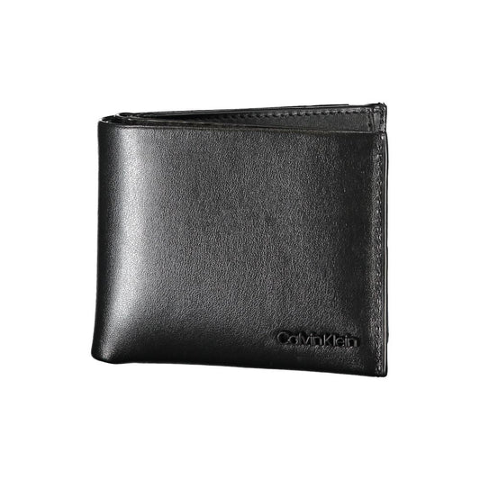 Elegant Black Leather Dual-Compartment Wallet - GLAMHUB BOUTIQUE 