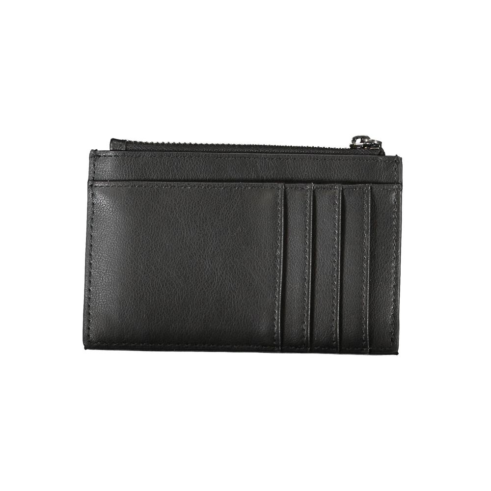 Sleek Black Zip Wallet with Contrast Detailing - GLAMHUB BOUTIQUE 