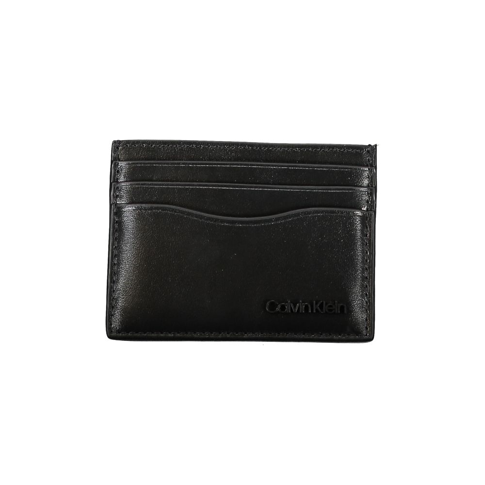 Sleek Black Leather Card Holder - GLAMHUB BOUTIQUE 