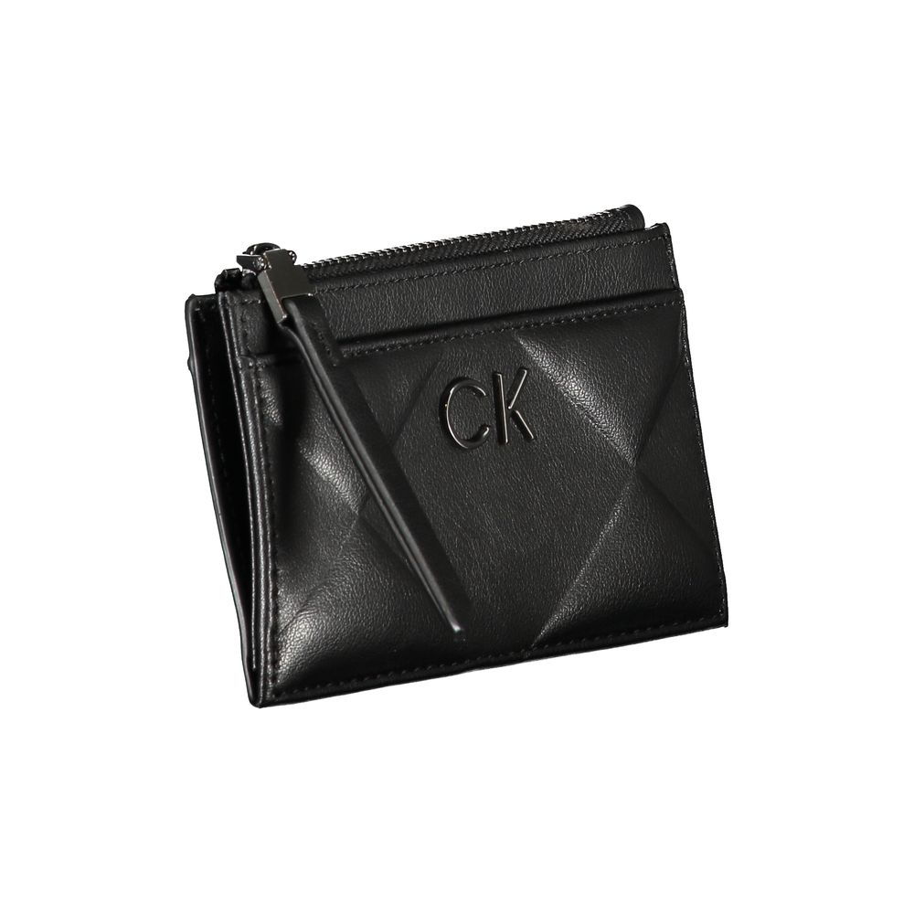 Sleek Black Zip Wallet with Contrast Detailing - GLAMHUB BOUTIQUE 