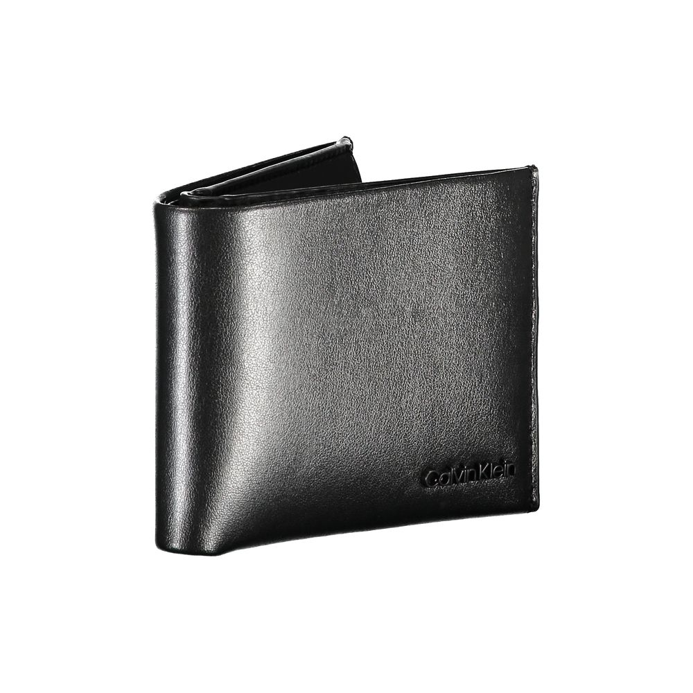 Elegant Black Leather Dual-Compartment Wallet - GLAMHUB BOUTIQUE 