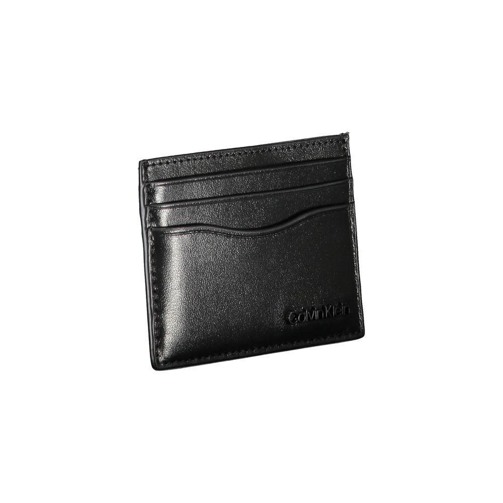 Sleek Black Leather Card Holder - GLAMHUB BOUTIQUE 