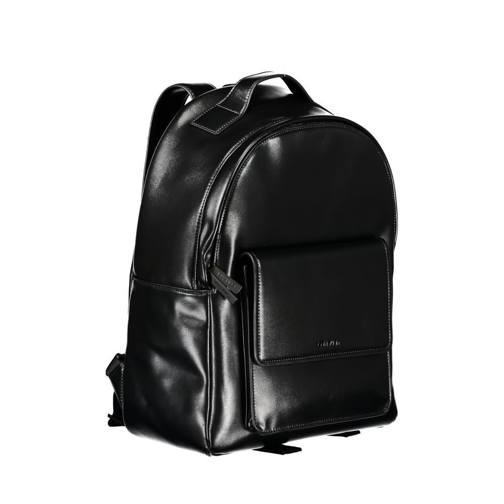 Elegant Black Urban Backpack with Laptop Compartment - GLAMHUB BOUTIQUE 