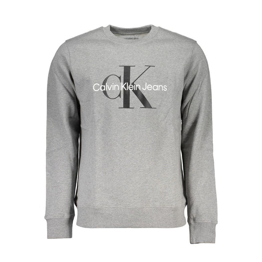 Classic Gray Crew Neck Sweatshirt with Logo - GLAMHUB BOUTIQUE 