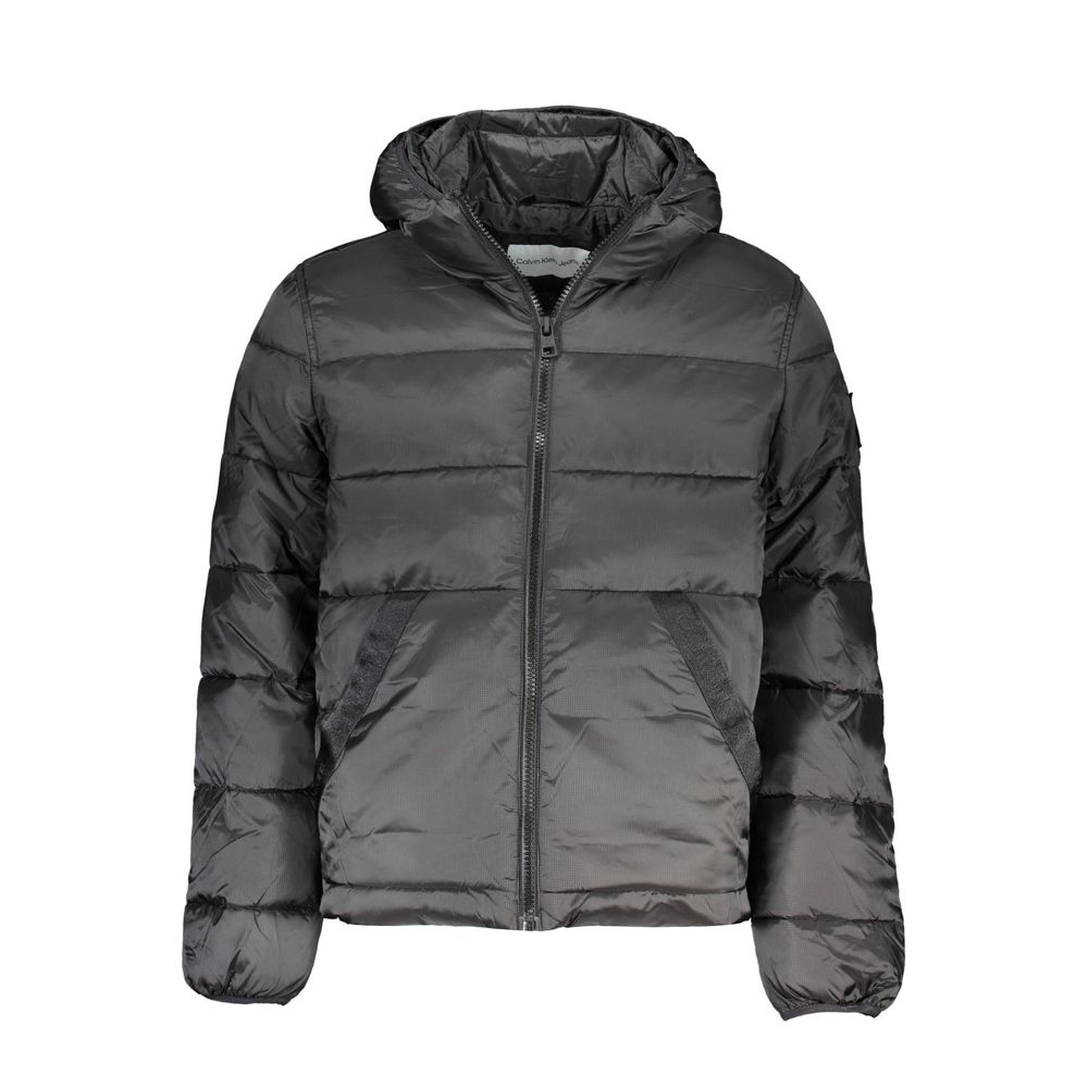 Sleek Hooded Men's Jacket with Contrast Details - GLAMHUB BOUTIQUE 