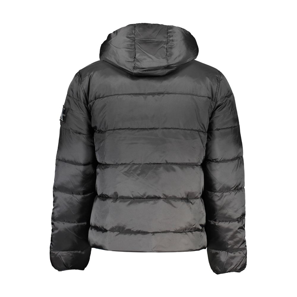 Sleek Hooded Men's Jacket with Contrast Details - GLAMHUB BOUTIQUE 