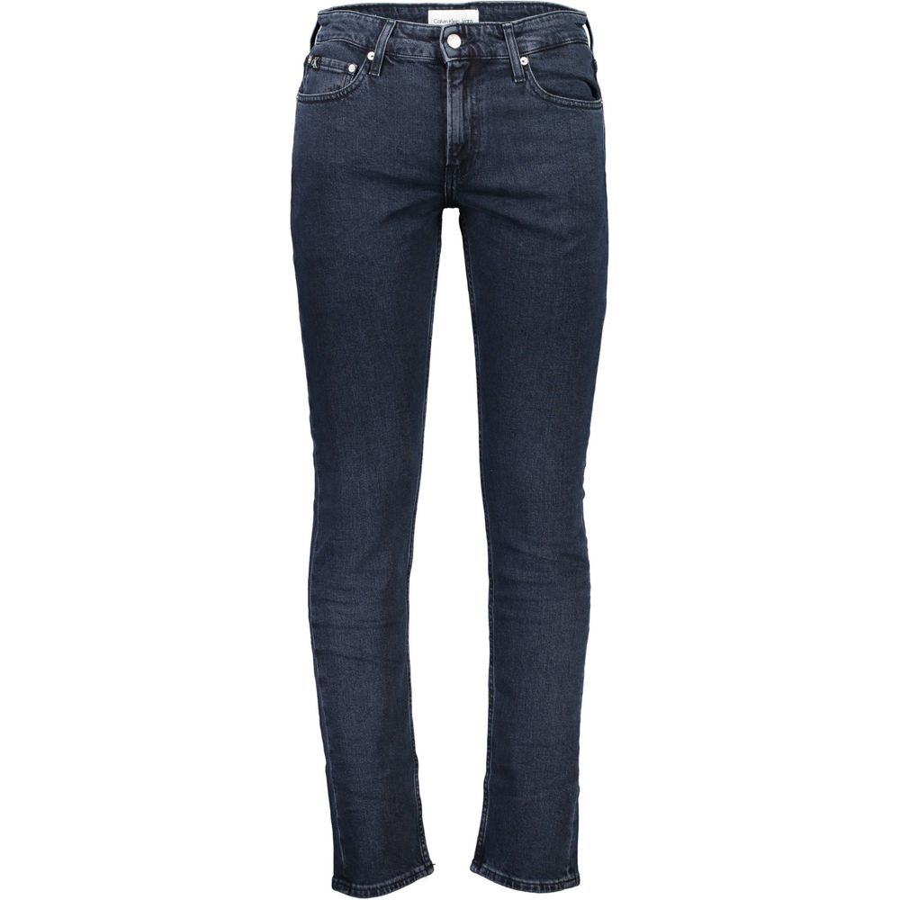 Elevated Blue Jeans with Signature Contrast Detail - GLAMHUB BOUTIQUE 