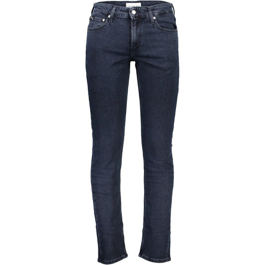 Elevated Blue Jeans with Signature Contrast Detail - GLAMHUB BOUTIQUE 