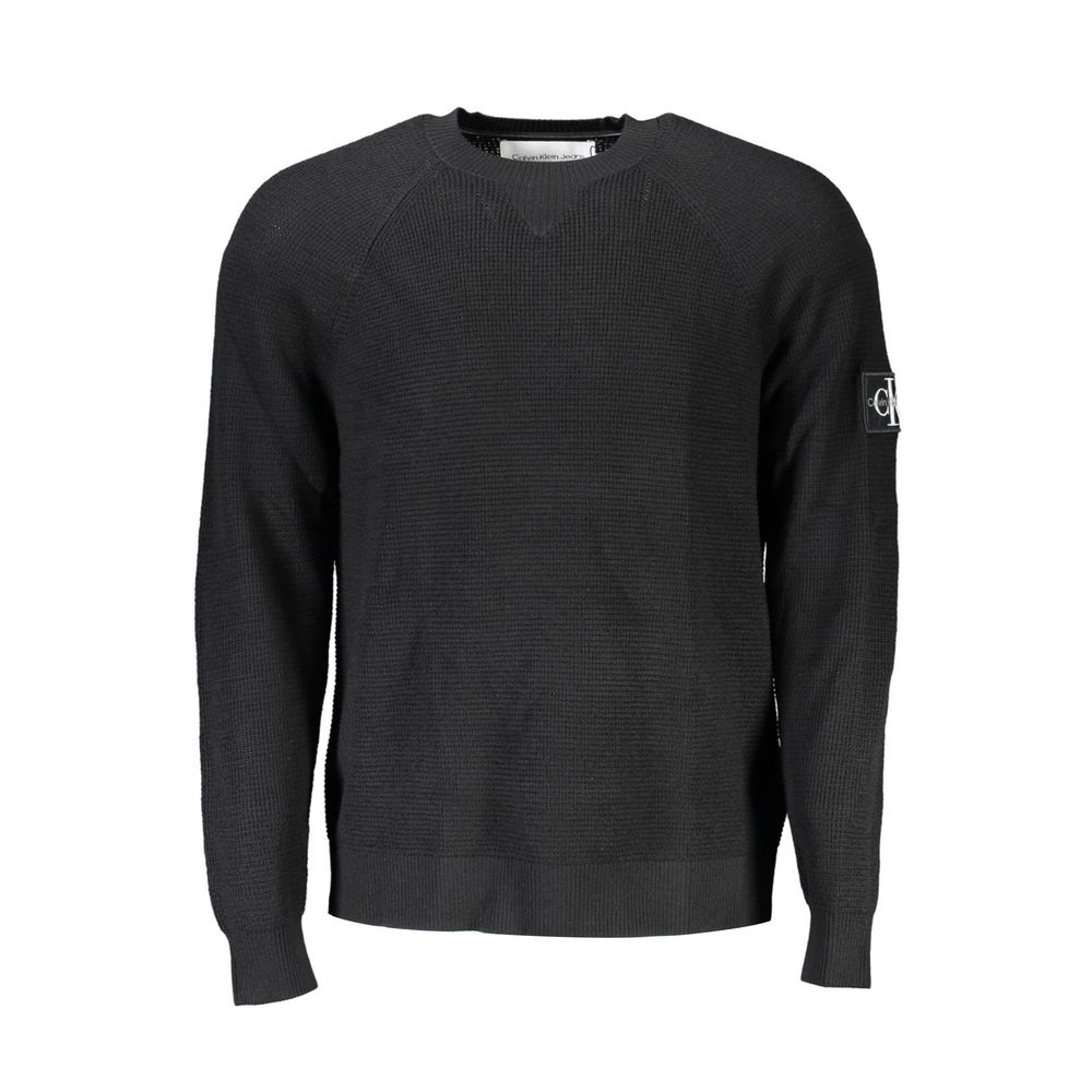 Elegant Black Wool Sweater - Long Sleeved Crew Neck - GLAMHUB BOUTIQUE 