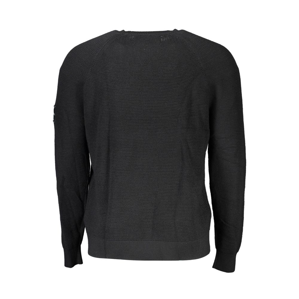 Elegant Black Wool Sweater - Long Sleeved Crew Neck - GLAMHUB BOUTIQUE 