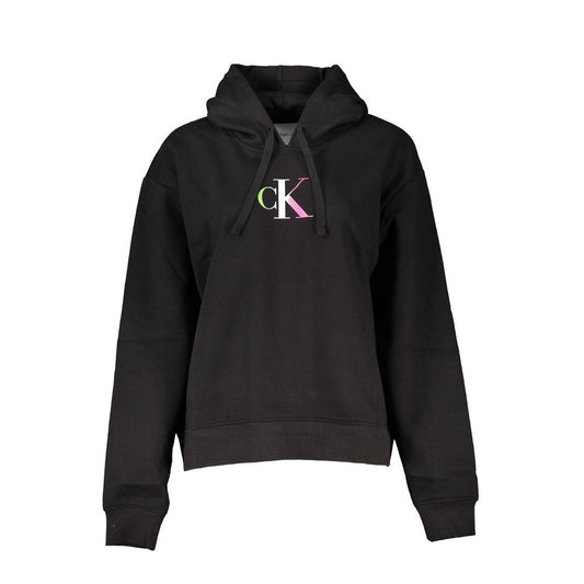 Chic Black Hooded Sweatshirt with Fleece Interior - GLAMHUB BOUTIQUE 