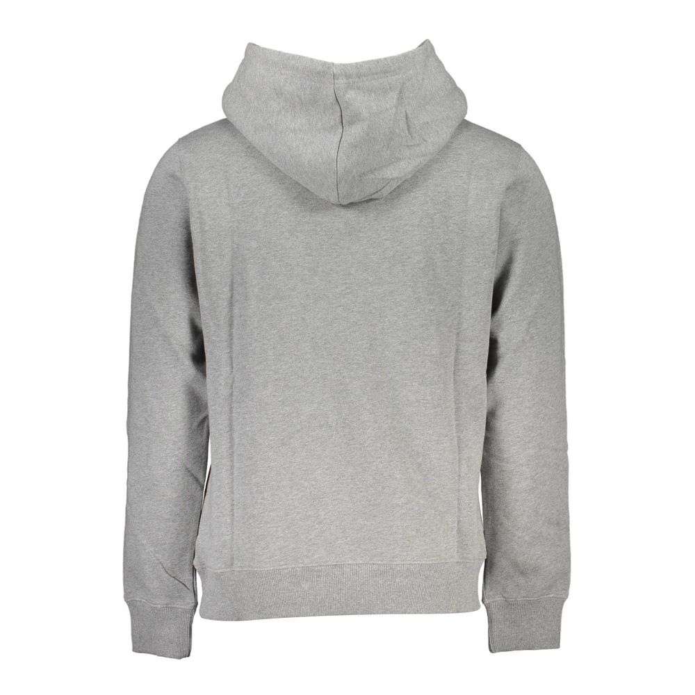 Elegant Gray Long Sleeve Hooded Sweatshirt - GLAMHUB BOUTIQUE 