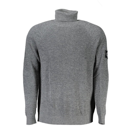 Elegant Gray Wool High Neck Sweater - GLAMHUB BOUTIQUE 