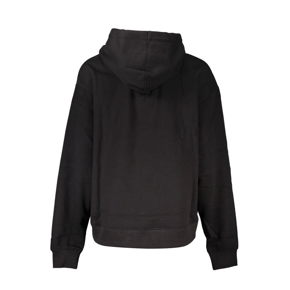 Chic Black Hooded Sweatshirt with Fleece Interior - GLAMHUB BOUTIQUE 