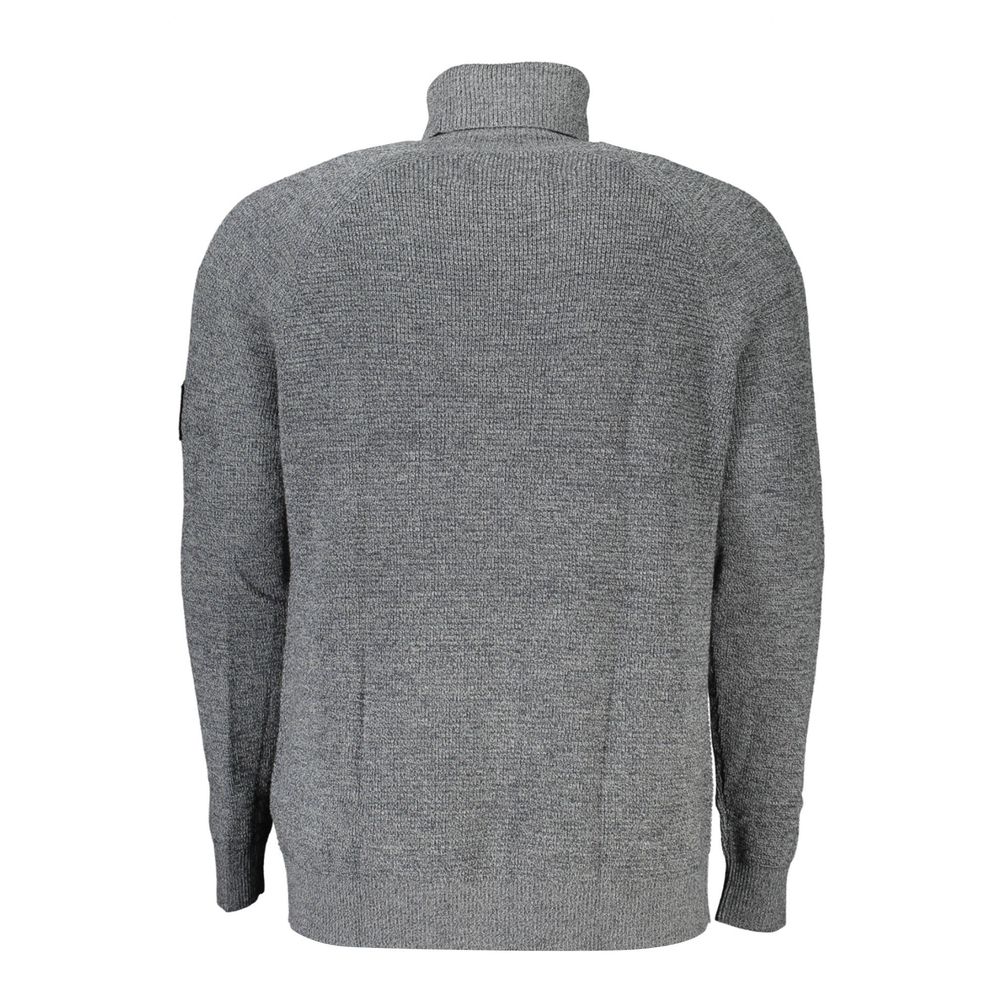 Elegant Gray Wool High Neck Sweater - GLAMHUB BOUTIQUE 