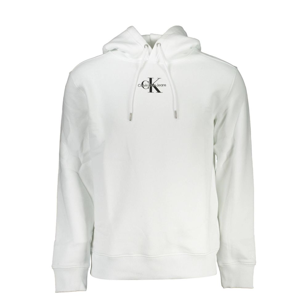 Chic White Embroidered Hoodie with Eco-Conscious Touch - GLAMHUB BOUTIQUE 