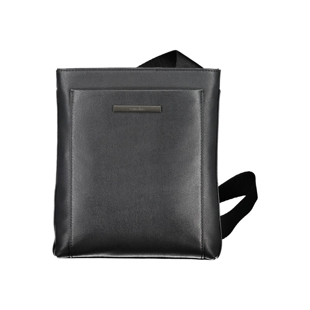 Eco-Conscious Black Shoulder Bag with Logo - GLAMHUB BOUTIQUE 