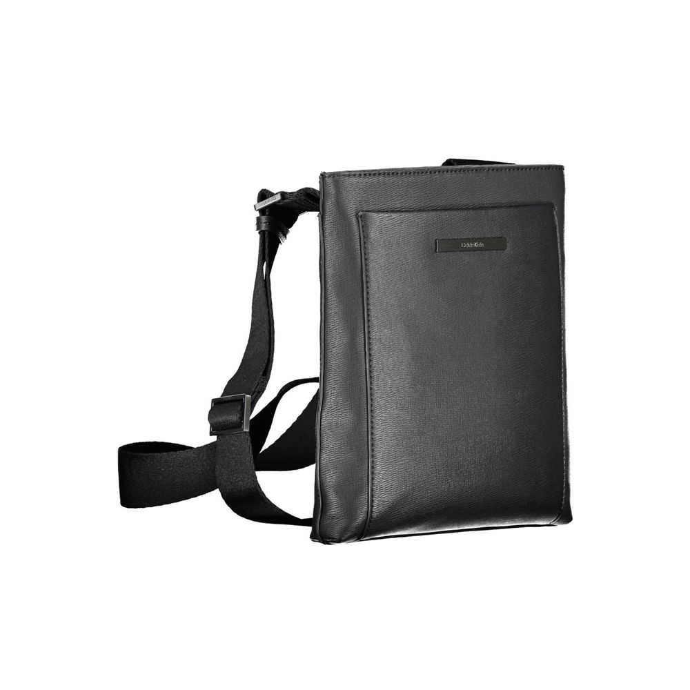 Eco-Conscious Black Shoulder Bag with Logo - GLAMHUB BOUTIQUE 